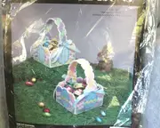 Vintage NEEDLECRAFT ALA MODE Plastic Canvas Cross Stitch Kit Pastel Egg Baskets