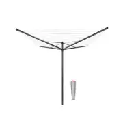 Brabantia Outdoor Clothesline + Ground Spike 164' Retractable in Anthracite