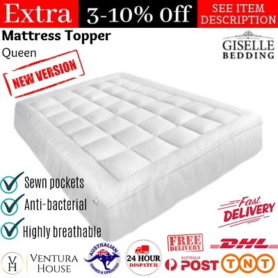 Pillowtop Matress Topper Cover Mattress Memory Resistant Queen Fitted Protector