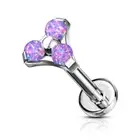 Piercing Labret Ear Triangle Opalite Purple