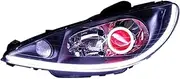 LED Xenon Front Headlight Assembly With Angel Eye Compatible With Peugeot 206 CC 2004-2008(Xenon)