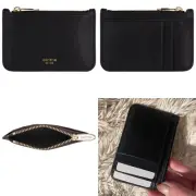 Oroton Small Harriet Credit Card Wallet Case Black Saffiano Leather