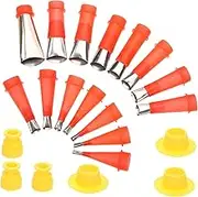 WHAMVOX 1Set Professional Stainless Steel Caulking Nozzle Set Silicone Caulking Tool Kit with Base for Precise Grout Sealing and Finishing Kitchen Bathroom and Outdoor Projects