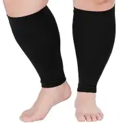 Plus Size Compression Leg Sleeves for Women& Men 15 3X-Large-4X-Large Black