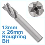 13mm x 26mm Coarse Tooth Slotted Roughing Bit 4 Flute End Mill 12mm Shank HSS