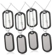 VANZACK 4pcs Pet Tags Silencers and Alloy Chains Custom Engraved Dog and Cat Tags for Fashionable Sweater Chains No Noise Design for Comfortable Wear