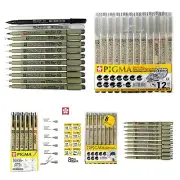 Sakura Pigma Micron Fineliners Drawing Pens - Set of 12, 10, 8 & 6