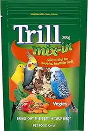 Trill Mix-in Vegie Blend, 300g – Blend with Bird Food for Extra Nutrition – with a Mix of 5 or More Nutritious Seeds, Nuts and Vegetables Including Sunflower Hearts, Pumpkin Seeds, Spinach and More