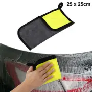 1pcs Microfibre Car Drying Towel 9.84"x9.84" Extra Large 500 GSM Gray Yellow