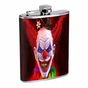 Scary Clowns D2 Flask 8oz Stainless Steel Hip Drinking Whiskey