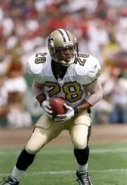 Running back Troy Davis New Orleans Saints moves the ball the San - Old Photo