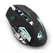 X8 Rechargeable Wireless Silent LED Backlit Gaming Mouse USB Optical Mouse for PC, Black