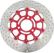 AGAMLZHF 3 mounting holes 260mm Aluminum alloy Floating disk motorcycle brake disc brake pads Rapid cooling arm front and rear disc brake(C)