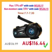 FX8 PRO Motorbikes Helmet Intercom Bluetooth Headset Background Sound 2KM 10 Way