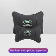 Vehicle Headrest Car Neck Pillows Pu Leather Memory Foam Headrest Lumbar Cushion For Land Rover Range Rover Freelander Evoque Velar Defender Black