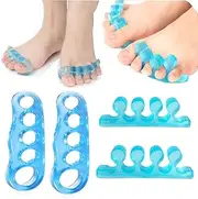 Silicone Toe Separators Stretchers - 5 Toe Design for Pain Relief, Bunion Correction & Post-Workout Recovery, Ergonomic Gel Separators for Men or Women Over 10, Reusable Orthopedic Aid for Yoga (L)