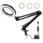 Foldable Desk Light Table Lamp with 10X Magnifying LED Reading Light