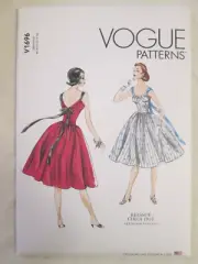 Vogue 1696 Reissue Circa 1954 Pullover Dress Pattern Sleeveless Retro 8-16 UC FF
