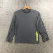 Caterpillar Coolmax Long Sleeve Tee T-Shirt S Gray Pullover Crew Neck Casual NEW