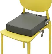 4 inch Toddler Booster Seat Dining Chair Booster Pad Nonslip Toddler Chair Cushion with Adjustable Strap Cover Removable for Dining Table Home(Grey)