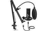 Studio Condenser USB Mic Kit w/ Arm Stand Shock Mount for Voice