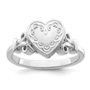 Sterling Silver Rhodium-plated 10mm Locket Ring Size 6