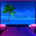 Large Wall Art Blacklight Poster UV Reactive Tapestry Wall Hanging Beach Tree