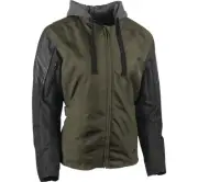 Speed & Strength Double Take Womens Leather Motorcycle Jacket Olive/Black