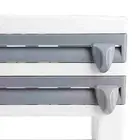 Kitchen Storage Rack Paper Towel Holder Cling Wrap Cutter Organizer Grey