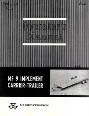 Massey Ferguson 9 Impl Carrier Trailer Operators Manual