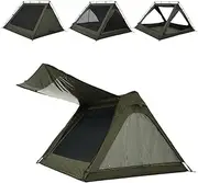 [CAMVIL] A Frame 4 Person Canvas Tent with Full Rainfly&Footprint, Easy Set Up Breathable 4 Season Family Tent with Porch for Winter Outdoor Car Camping Glamping, Bushcraft Gear