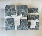 Pottery Barn SORREL TOILE JACQUARD Duvet Full Queen & Standard Shams Dark Blue