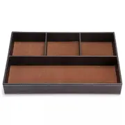 Leather Desktop Organizer Multi-functional Storage Tray Key Jewellery Box