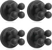 PIMUWPU Silicone Shower Holders, Waterproof self Adhesive Hook for Toothbrush Razor and Small Items, Multi-Function Hooks for Kitchen Office and Bathroom(Black)