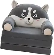 Animal Shaped Folding Sofa Bed Convertible Chair Space Saving Sleeper Sofa Folded Sleeper Chair for Nursery Room Apartment, Gray Dog