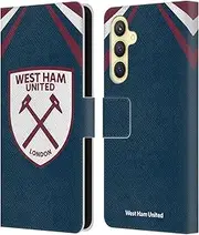 Head Case Designs Officially Licensed West Ham United FC Emblem Crest Graphics Leather Book Wallet Case Cover Compatible with Samsung Galaxy S23 FE 5G