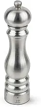 PEUGEOT - Paris Chef u'Select 22 cm Salt Mill + Rock Salt Included - Made of Stainless Steel - 6 Predefined Grind Settings - Made in France - Stainless Steel Colour