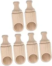 MOLUCKFU 6-Piece Wooden Measuring Spoons Set Tea Salt Condiment Scoops Milk Powder Spoon Ergonomic Handle Non-Toxic Safe for Home Use