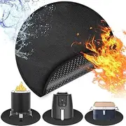 20" Round Fire Pit Mat for Solo Stove Mesa, 4-Layer Fireproof Under Grill Mat, Heat Resistant Mat for Deck Patio Protection, Waterproof/Oil-Proof/Anti-Slip, Reusable and Easy-to-Clean