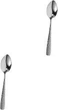 ULTECHNOVO 2pcs Stainless Steel Ice Spoon Soup Stirring Spoon Dessert Scoop for Cooking