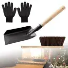 Metal Coal Shovel Soft Hand Brush Fireplace Ash Fire Dustpan Fireside Tools New