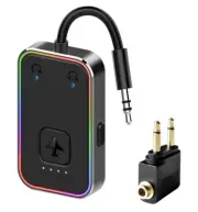 Bluetooth V5.4 Transmitter Extra Dual 3.5mm Jack Adapter, Wireless Transmitter