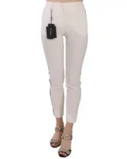 Dolce & Gabbana Slim Fit Trousers Side Stripe Detail Women White Pants