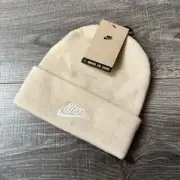 NWT Nike Check Unisex Youth Beanie Hat Beige Tan OSFM