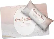 kokiya Nail Arm Rest Pillow and Mat Nail Art Tools Washable Detachable Portable Soft Sponge Pillow Nail Desk Mat for Nail Salon, Brown