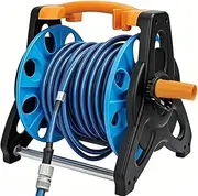 HPAMR Portable Water Hose Reel Holder Garden Water Hose Rack Gardening Waterpipe Cart Storage, ABS Garden Hose Holder Cart Hand Push Water Pipe Storage Rack Organizer Hose Water Pipe Storage Rack Reel