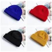 Solid Color Knitted Cap Brimless Melon Beanie Cap Bonnet Beanies Outdoor