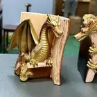 2x Dragon Decorative Bookends Non Skid Ornament Gifts Shelf Decor Dragon