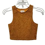 Women's Loft LOU & GREY Leopard Print Halter Bralette Top Gold XS Petite XSP NWT