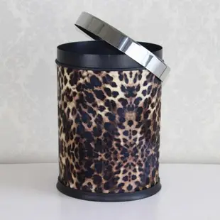 豹紋時尚創意廚房客廳有蓋垃圾桶